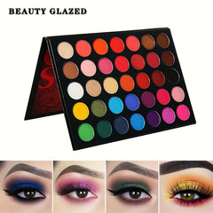 35 Colors Sunset Eyeshadow Palette Shimmer Matte Finish Waterproof Makeup Tool