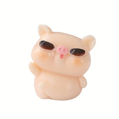4pcs Resin Pig Ornaments DIY Tree Yard Decoration Holiday Supplies