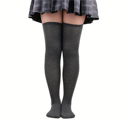 Solid Thigh High Socks Women's Stockings & Hosiery