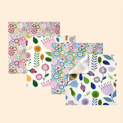 4pcs Fat Quarters Cotton Floral Pattern Quilting Fabric Sheets