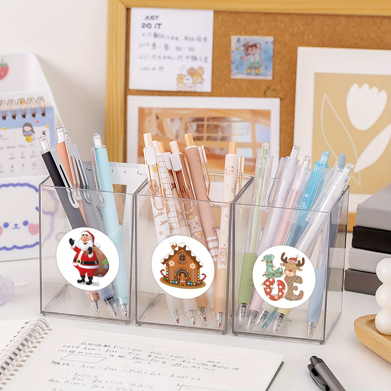 500pcs Christmas Stickers Roll Vinyl Stickers For Scrapbook Journal