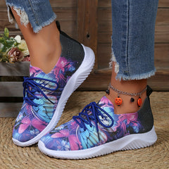 Women's Carp Print Walking Shoes Lightweight Low Top Sport Flat Shoes