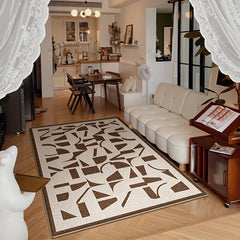 Extra Large Shaggy Area Rug Geometric Pattern Cashmere Fluffy Rug