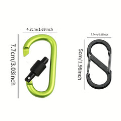 11pcs Aluminum D-ring Carabiner Clip Keychain Buckle
