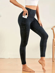 Slim Fit Yoga Leggings High Waist Sports Pants With Pocket