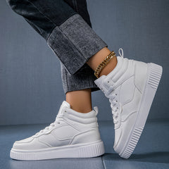 Women's Solid Medium Tube Sneakers Lightweight Sport Skate Shoes