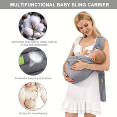 Soft Baby Carrier Sling Wrap Ring for Newborn Toddler Ergonomic Hug Strap