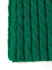 Solid Cable Long Sleeve Open Front Cardigan
