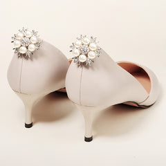 Crystal Rhinestone Pearl Shoe Clips Floral DIY Shoe Buckle Wedding Party