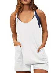 Casual Romper Women's Plain Round Neck Cami Romper