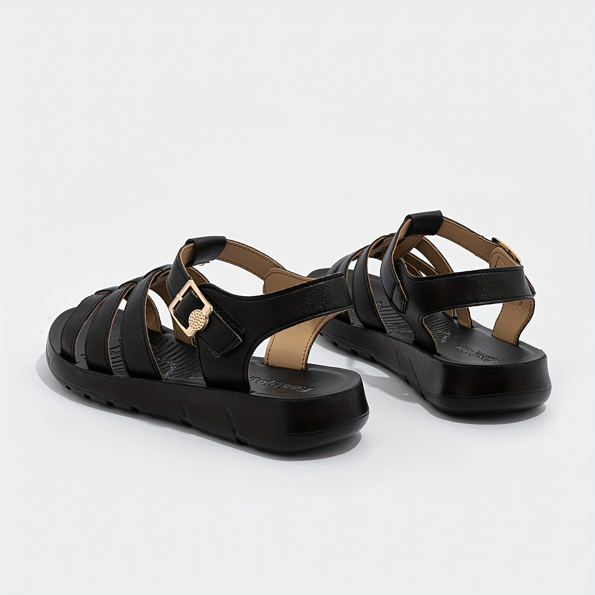 Women's Fisherman Sandals Open Toe Woven Flat Sandals Buckle Outdoor Casual