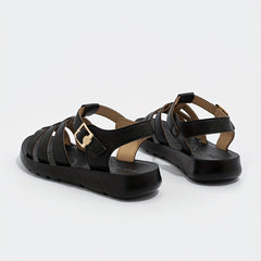 Women's Fisherman Sandals Open Toe Woven Flat Sandals Buckle Outdoor Casual