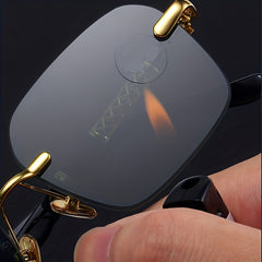 Men's Rimless Sunglasses UV Protection Decorative Sunglasses