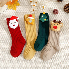 Boys Christmas Halloween Socks 7 Pairs Cartoon Santa Claus Doll