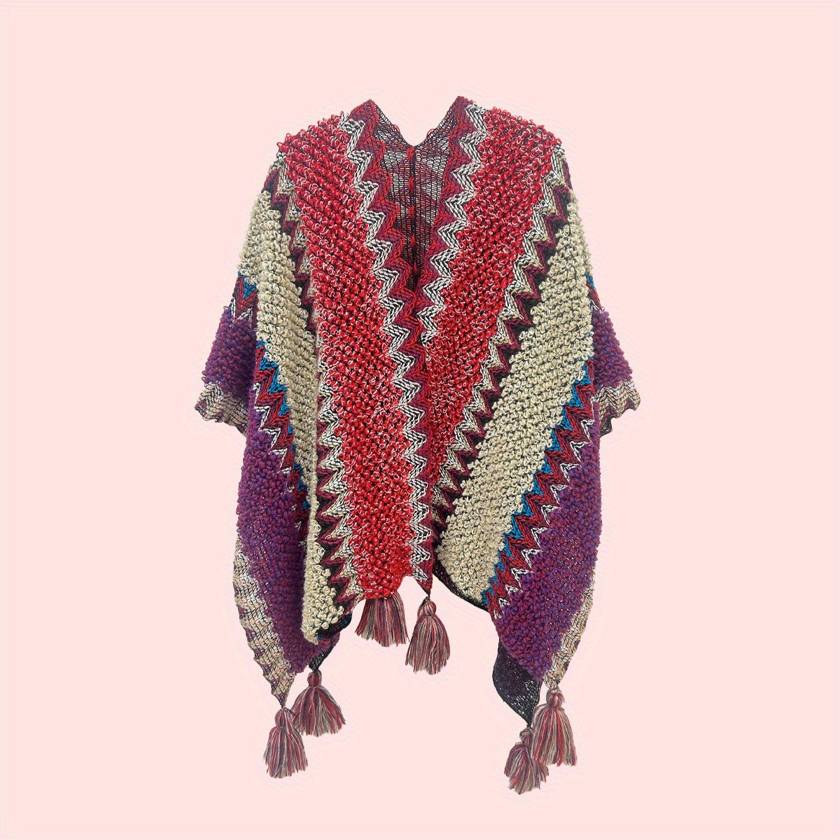 Boho Tassel Shawl Blanket Scarf Wrap Cape Windproof Poncho