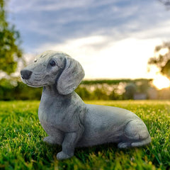 Cute Pug & Dachshund Dog Statues for Garden Decor