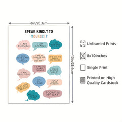 Positive Affirmations & Feelings Poster for Therapy Office Decor