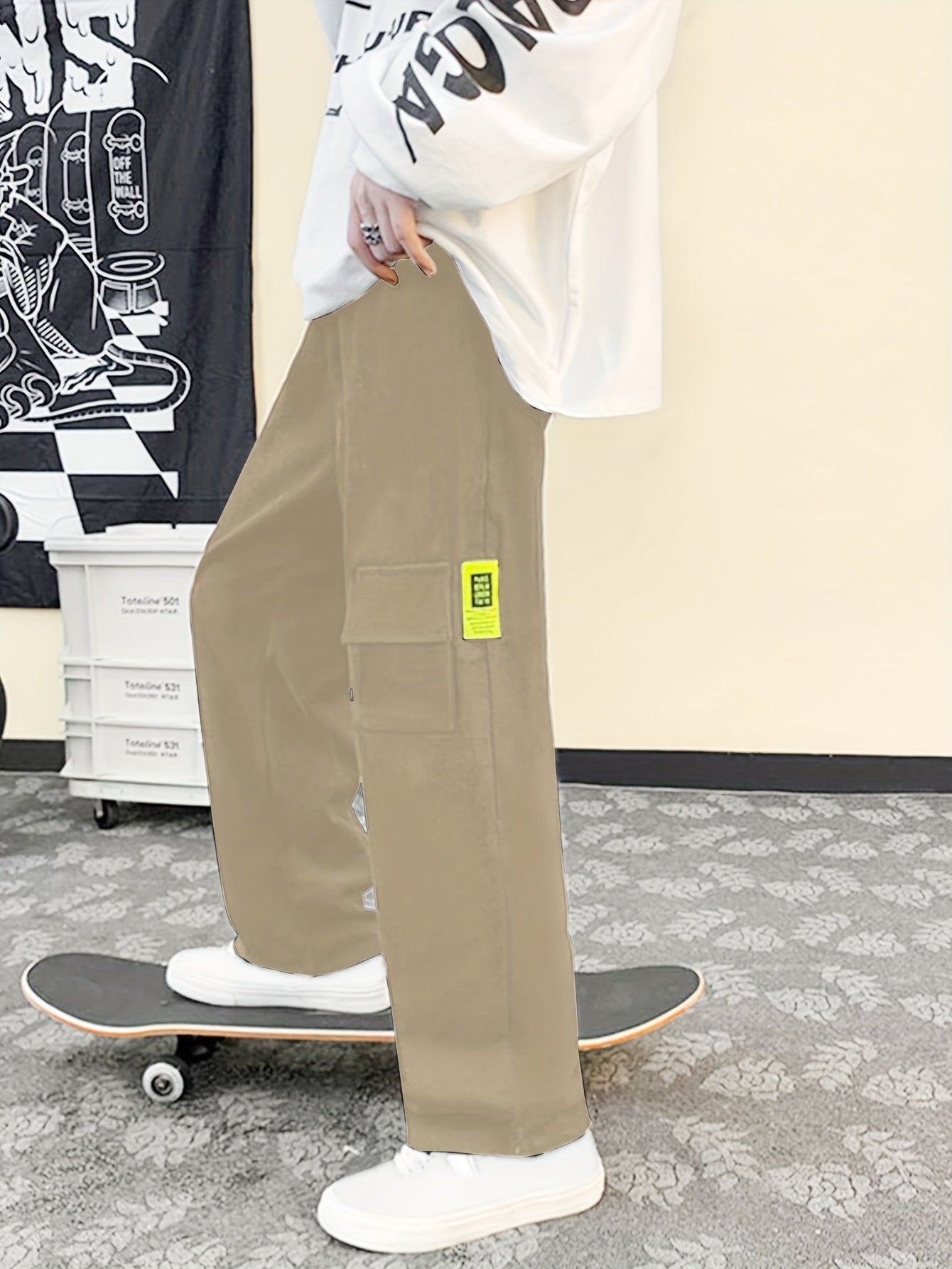 Wide Leg Sweatpants Men's Casual Solid Drawstring Pants