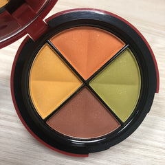 4-Color Matte Eyeshadow Palette - Olive Green Lemon Yellow Pumpkin Orange Brown