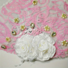 Royal Style Floral Wedding Hand Fan with Rhinestones Bridal Accessory