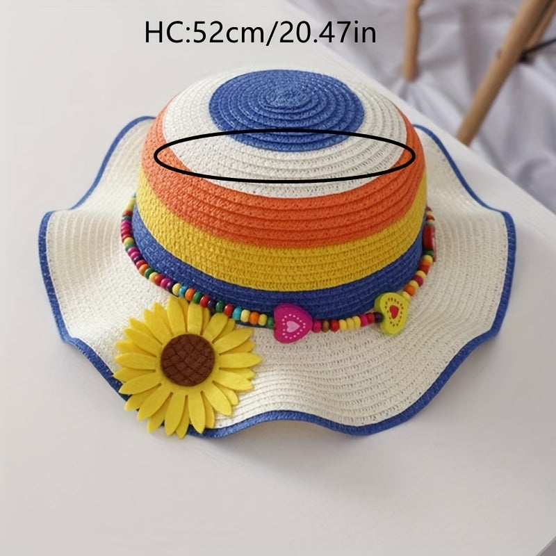 Summer Sun Protection Beach Straw Hat For Girls