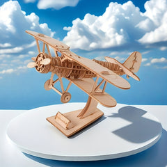 3D Biplane Puzzle Model Glue Mortise Tenon Structure Study Ornaments Handicraft