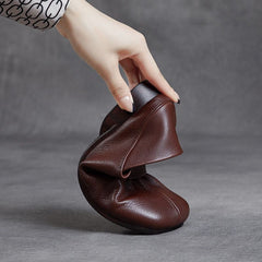 Women's Soft Sole Beanie Slip-on Loafers Retro Faux Leather Shoes