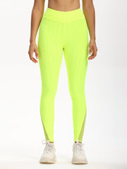 High Waist Butt Lifting Yoga Pants with Mesh Contrast
