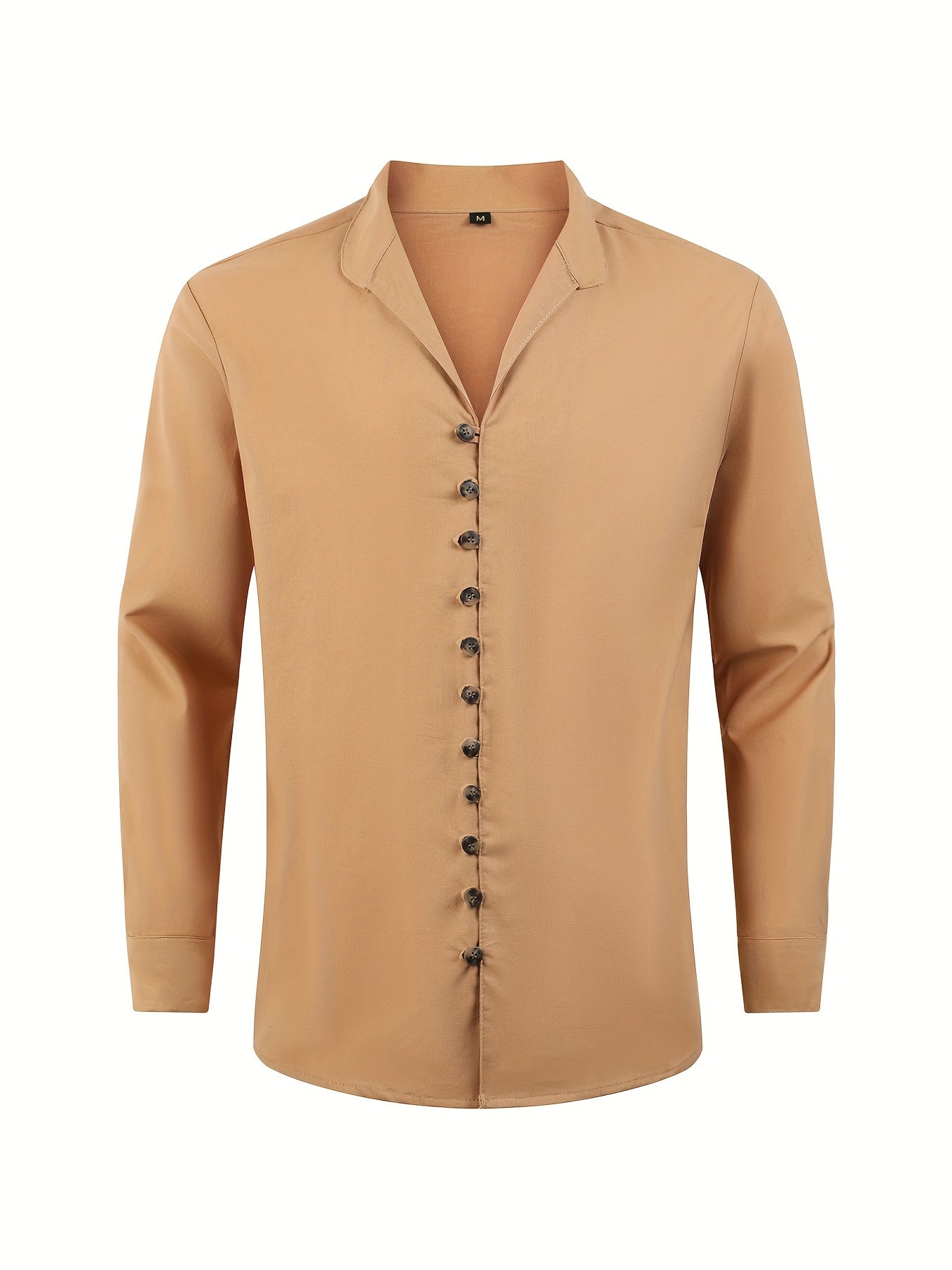 Men's Solid Long Sleeve Shirt for Spring Summer Autumn