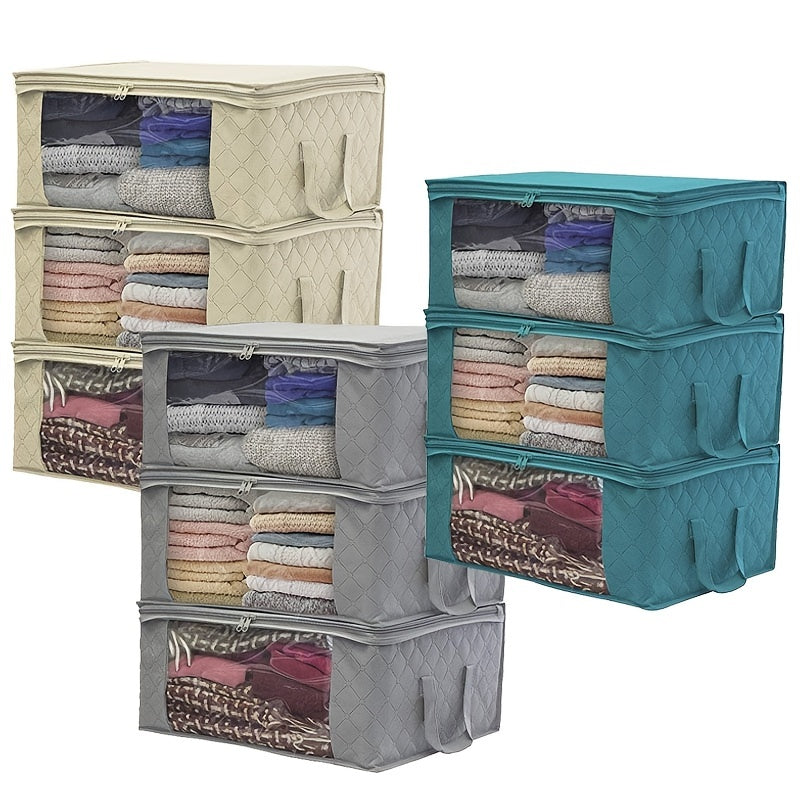 Large Capacity Clothes Storage Bag Foldable Zipper Organizer