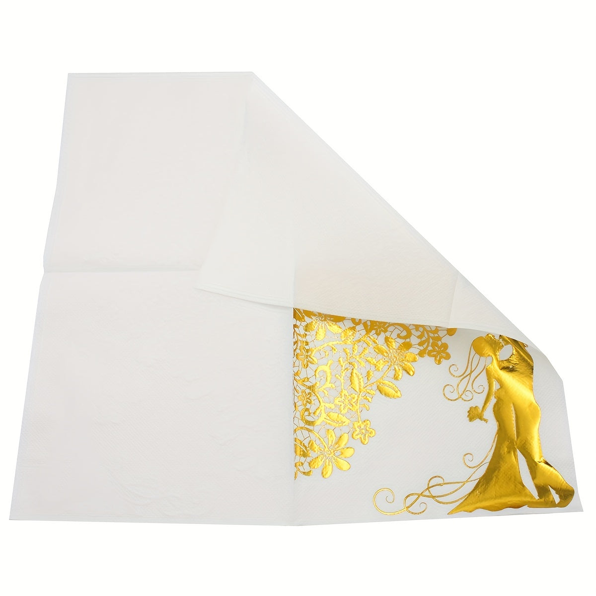 20pcs Bridal Wedding Bronzing Printing Disposable Napkin 33 02cmx33 02cm
