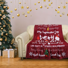 Christmas Snowflake Tree Print Throw Blanket Soft Warm Comfortable