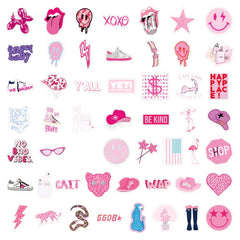 52pcs Preppy Vinyl Sticker Party Supplies Waterproof Sticker Decor