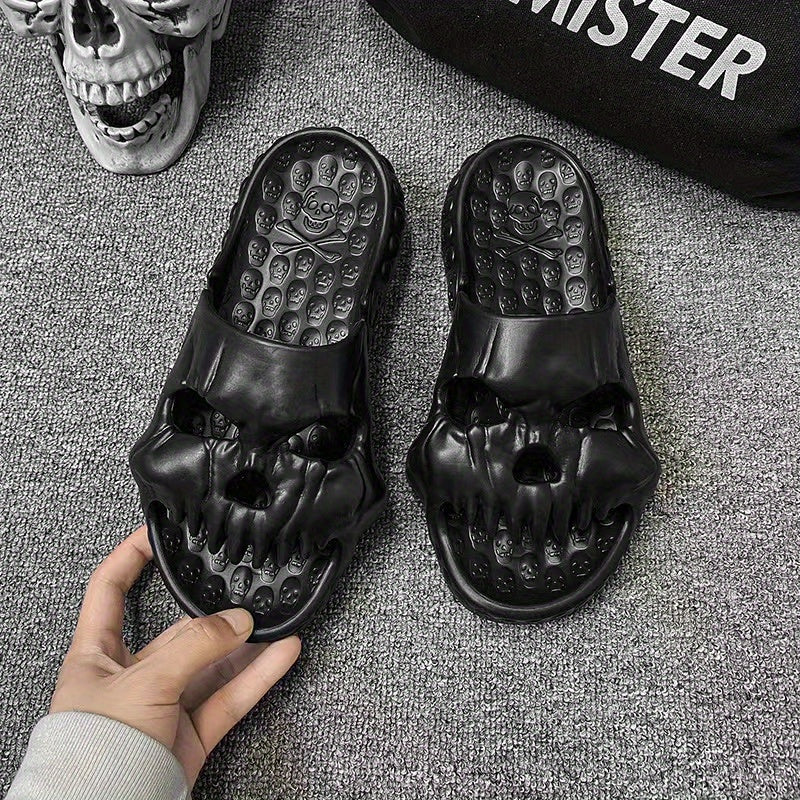 Men's Skull Beach Shoes Non Slip Platform Slides