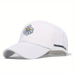Summer Flower Embroidered Baseball Cap Unisex Sunhat Outdoor Hip Hop Hat