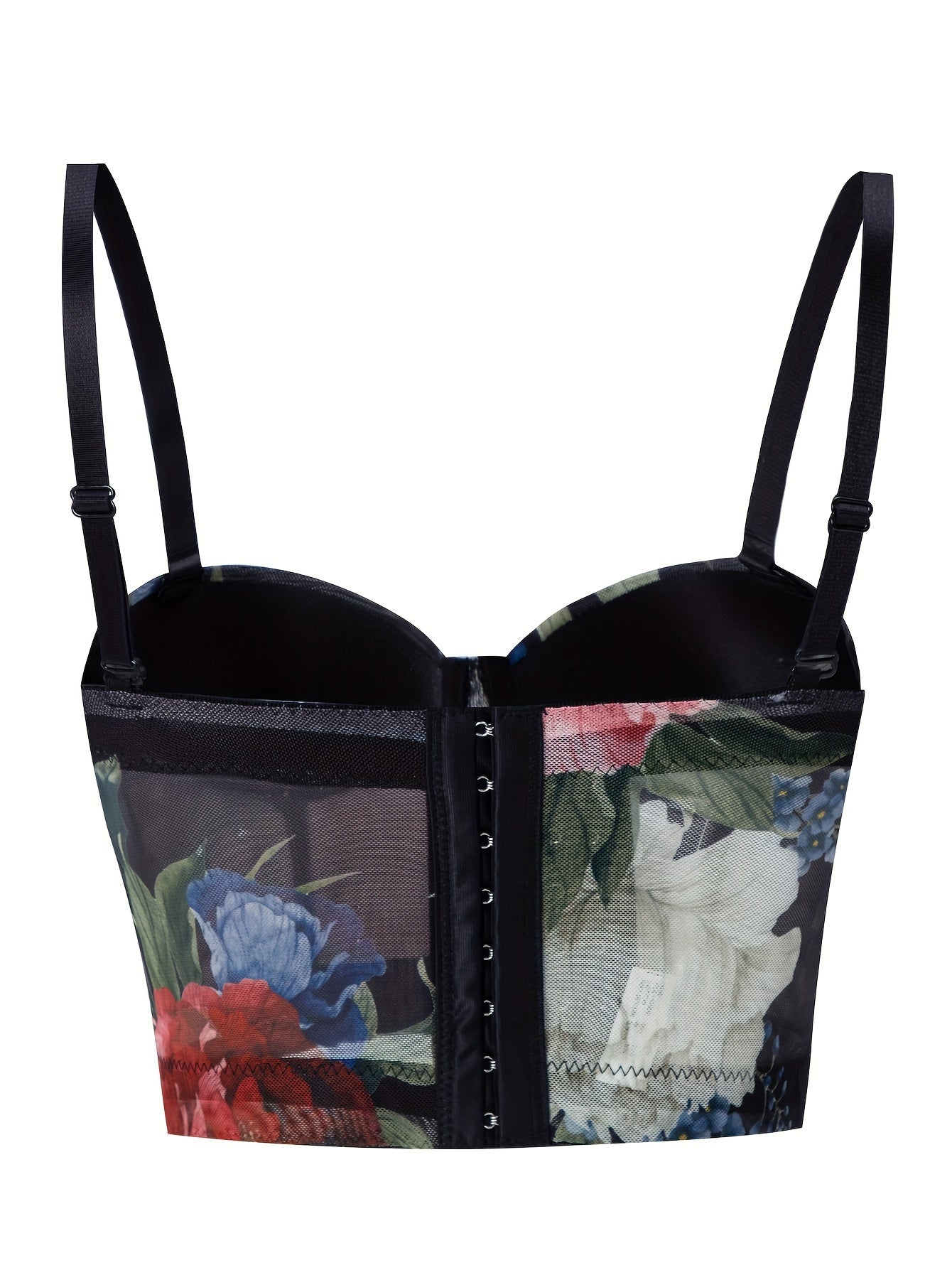 Floral Print Cami Corset Bustier Push Up Tummy Control Slimmer Body Shaper
