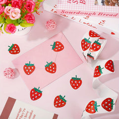 Sparkling Strawberry Stickers Red Pink Fruits for Crafts Party Deco