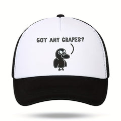 T ANY GRAPES Print Breathable Sunshade Mesh Hat Baseball Cap Driver Hat
