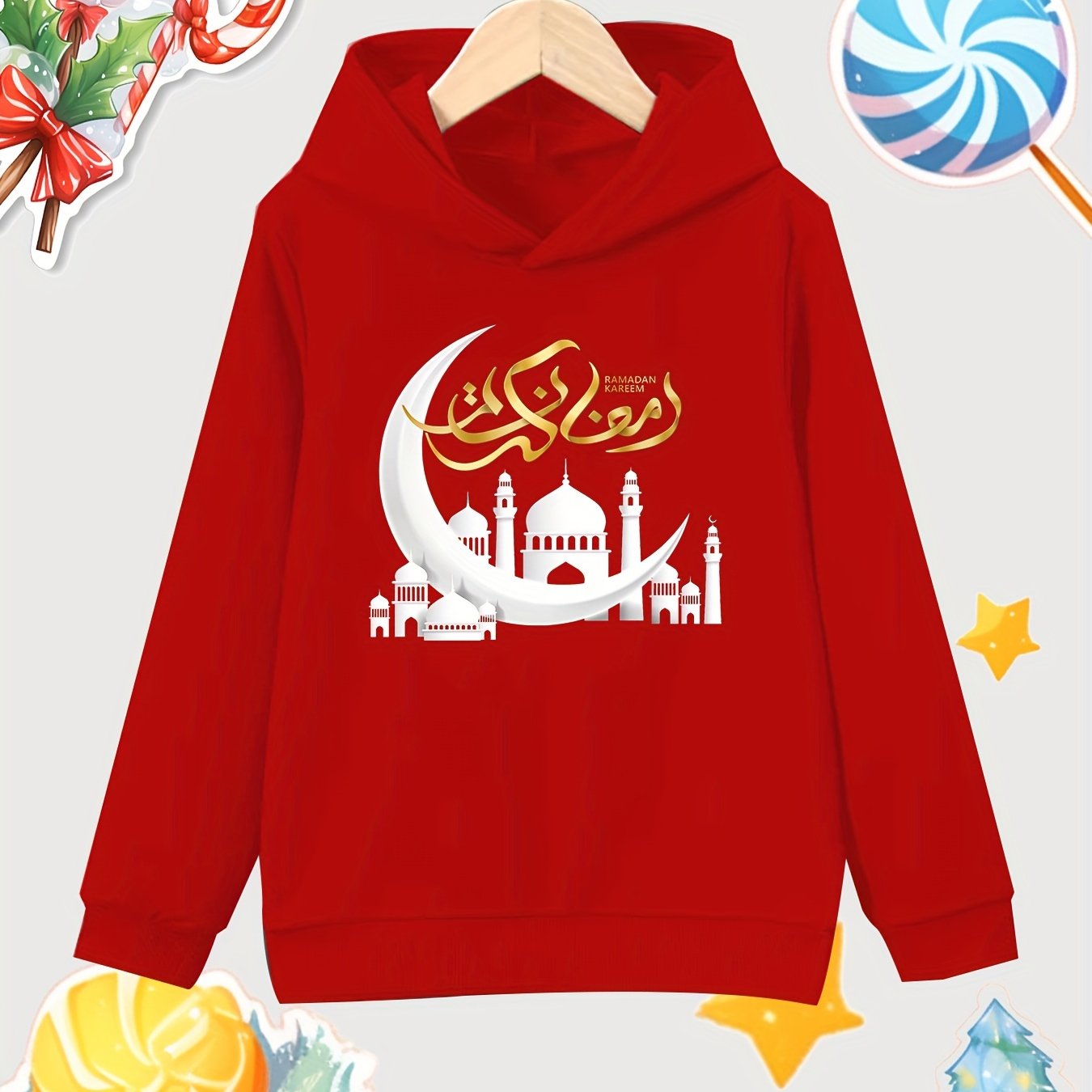 Moon City Girls Cotton Hooded Sweatshirt for Autumn Winter