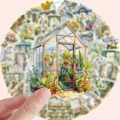50 Transparent Garden Hut Graffiti Stickers - Vinyl Decorative Stickers