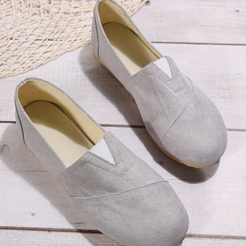 Women's Solid Flat Shoes Slip On Low Round Toe Lightweight Outdoor Shoes