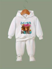Moody Pattern Long Sleeve Hooded Sweatshirt Girls Comfy Hoodies