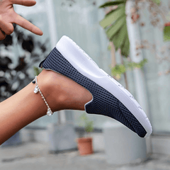 Women's Mesh Flat Sneakers Breathable Slip-On Shoes