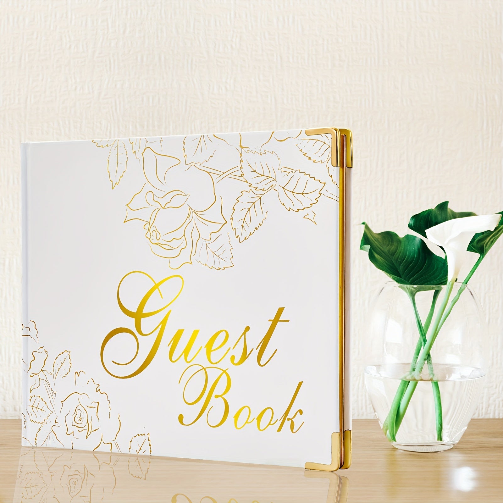 Wedding Guest Book 22x17 Hardcover 120 Page Golden Foil Gilded Edges