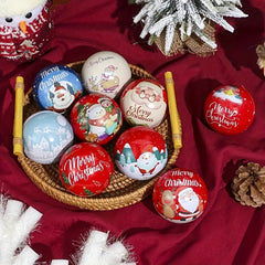 Christmas Candy Box Tin Ball Gift Packaging Round Shaped Mini Box