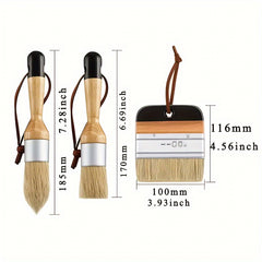 3pcs Waxed Painting Home Decoration Tail Set Round Head Pen Brush