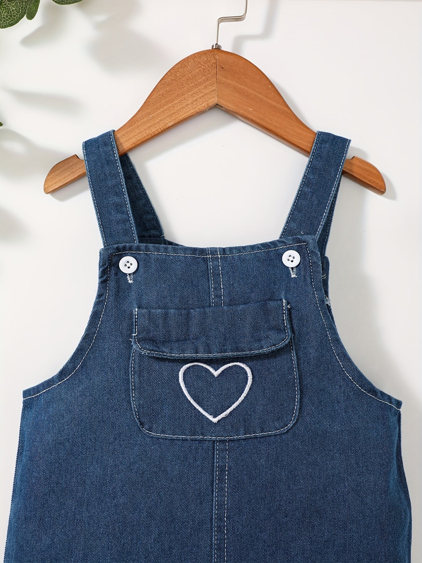 Baby Girls Heart Graphic Cotton Suspender Overalls