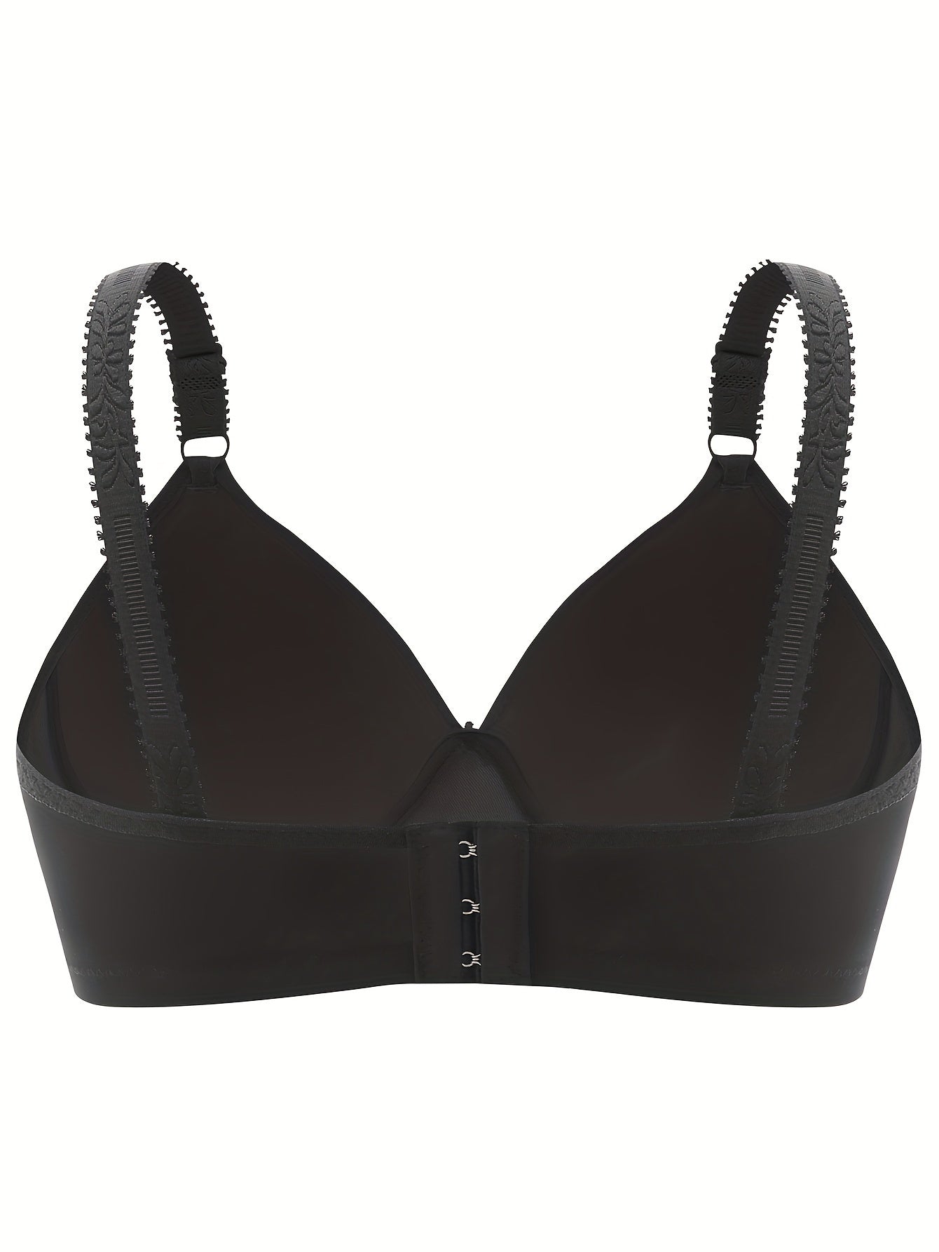 Plus Size Bra Women's Plus Floral Appliques Wireless Everyday Bra