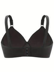Plus Size Bra Women's Plus Floral Appliques Wireless Everyday Bra