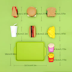 Burger Restaurant Toy Set with Fries and Pizza
